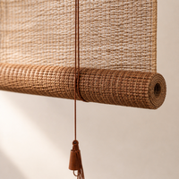Store enrouleur en lin et ramie naturel, rideau en tissu ramie respirant pour véranda, bureau à domicile, sur mesure, vente en gros