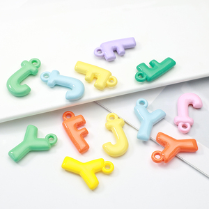 DIY acrílico teléfono cadena colgante accesorios Macaron 26 mayúsculas suave inglés letra encantos colgante - Product Image 3