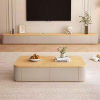 Ensemble table basse et meuble TV, meubles de rangement avec table d'appoint pour petit salon