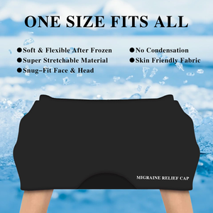 गर्म और ठंडे जेल माइग्रेन राहत आइस पैक के साथ अनुकूलन योग्य लोगो सिरदर्द कैप और सिर के लिए गर्म लपेटें - Product Image 4