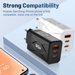 Cargador USB de 65W 2 tipo C PD QC 3,0 tipo C cargador de teléfono móvil de carga rápida adaptador para ordenador portátil para iPhone Xiaomi <span class=keywords><strong>Samsung</strong></span> - Product Image 6
