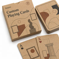 Cartes à jouer en kraft imprimées avec logo personnalisé, finition mate, jeu de 54 cartes avec boîte en kraft non emballée pour cadeaux d'entreprise, promotions d'événements