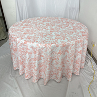 Nappe ronde en polyester à imprimé floral décoratif pour mariage, fête, banquet, événements