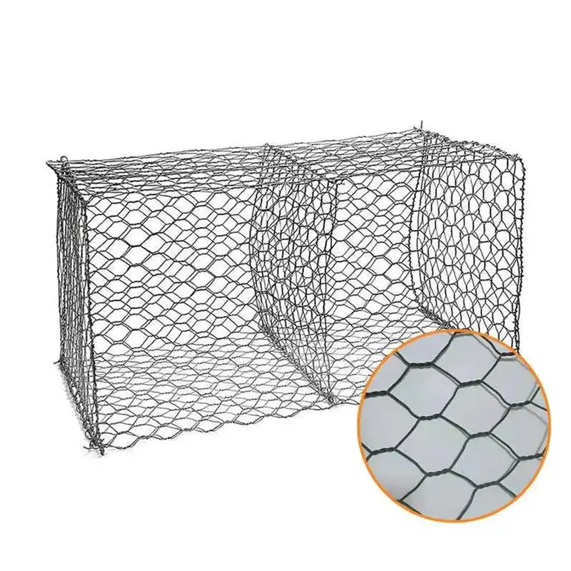傾斜安定化のためのダブルツイスト六角形蛇籠亜鉛メッキワイヤーメッシュバスケット
