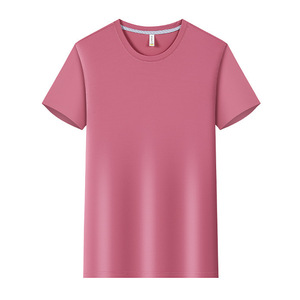 Custom Nylon Crew Neck T-Shirt Quick Dry Solid Color Leisure Wear Promotional Shirt - Product Image 1