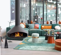 Poêle à bois d'intérieur décoratif personnalisé en acier au carbone noir mat de haute qualité