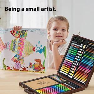Deli 75403 öğrenci sanat malzemeleri Set suluboya kalemler renkli kalemler yağ pastel ve çocuklar için hediye kutusunda çizim kitabı - Product Image 3