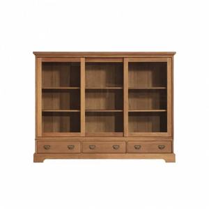Armoire en teck africain avec 2 portes vitrées mobiles, design minimaliste, gain de place, mobilier de maison, salon, usage hôtelier, vente en gros - Product Image 1