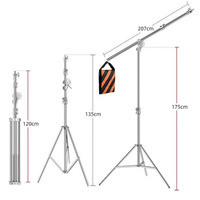 Support de lumière photographique à bras articulé durable en acier inoxydable de 4 m pour panneau LED COB, lampe annulaire, réflecteur, boîte à lumière pour appareil photo
