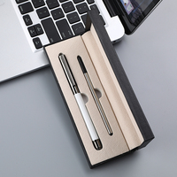 Stylo à bille en métal personnalisé de haute qualité avec impression de logo de luxe coffret cadeau d'affaires en gel en plastique avec boîte de recharge personnalisée