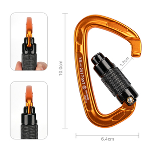 Mosquetón de bloqueo automático de 24kN para escalada en rappel y <span class=keywords><strong>hamaca</strong></span> Bloqueo de seguridad para acampar para rescates y aventuras al aire libre - Product Image 4