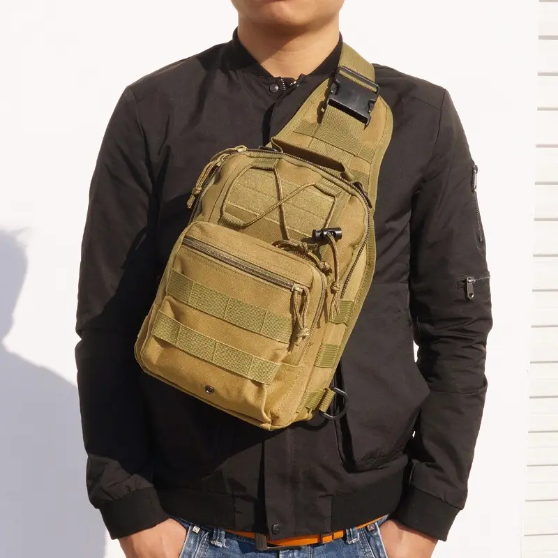 Small Chest Sling Bags Shoulder-resistindo ao desgaste Pack Molle Tático CrossBody Mensageiros Bag For Men