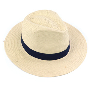 Tresse Fedora <span class=keywords><strong>Jazz</strong></span> chapeau chapeaux de paille en gros papier Logo personnalisé papier plage d'été emballage personnalisé unisexe adultes uni rayé - Product Image 3