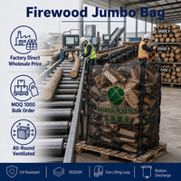 Sac en filet ventilé pour bois de chauffage, sac FIBC Jumbo de 1500 kg pour le stockage du bois, robuste, traité anti-UV, réutilisable, Saco Lena