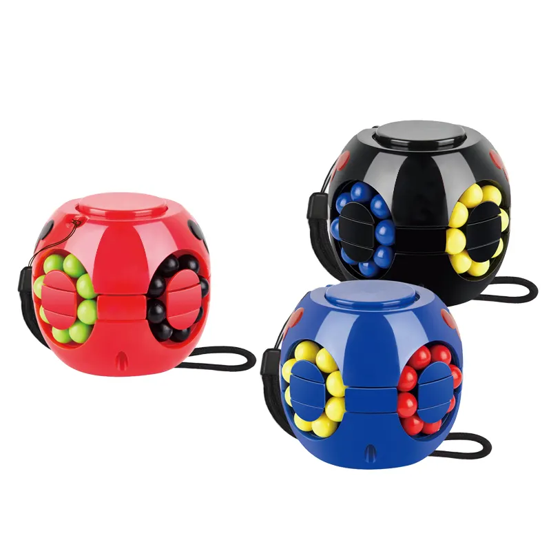 New Design Children Fingertip Educational Cube Toys Bean Rotating Magic Beans Puzzle Ball Fidget Toy For Kids