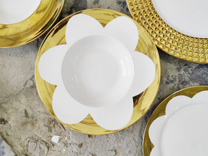 Venta caliente juegos de vajilla baratos con borde dorado Cuencos de cerámica Assiettes a granel <span class=keywords><strong>en</strong></span> porcelana <span class=keywords><strong>en</strong></span> Gros platos de cerámica tonelada - Product Image 5