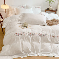 Housse de couette en chanvre haut de gamme, style rétro, brodée, respirante, 3 pièces, durable, antibactérienne, respectueuse de l'environnement, pour la maison