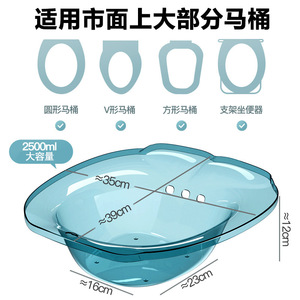 Transparent Sitz <b>Bath</b> Basin 39cm <b>Pet</b> Material For Postpartum And Hemorrhoid Care - Product Image 2