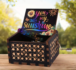 Mini Caja <span class=keywords><strong>Musical</strong></span> de Madera con Manivela, Mecanismo de Caja <span class=keywords><strong>Musical</strong></span> de Arte Moderno 'You Are My Sunshine', Regalo, Exhibición en Puesto, Venta al por Mayor desde China - Product Image 3
