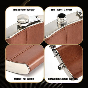 ขวดวิสกี้ทำจากสเตนเลสแบบพกพามีช่องใส่ไวน์ความจุแตกต่างกันโลโก้ออกแบบได้ตามต้องการ - Product Image 4
