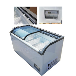 Réfrigérateur d'affichage commercial 220V 110V supermarché combiné congélateur haut coulissant verre boeuf fruits de mer surgélation climat frais - Product Image 1
