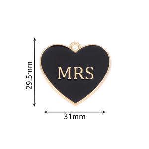 Ciondolo a Cuore in Lega con Effetto Goccia d'Olio, Accessori per Gioielli MRS <span class=keywords><strong>MR</strong></span> Love, Collana Fai-da-Te per Coppie di San Valentino - Product Image 5