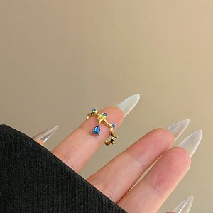 Collier ouvert en forme de <span class=keywords><strong>goutte</strong></span> d'eau géométrique avec pierre œil de chat bleue, accessoires de bijoux <span class=keywords><strong>pour</strong></span> femmes - Product Image 4