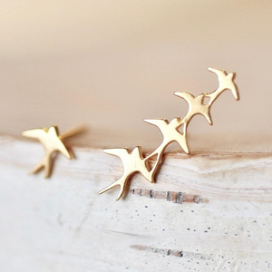 <span class=keywords><strong>Orecchini</strong></span> <span class=keywords><strong>Asimmetrici</strong></span> alla Moda per Donne, Placcati in Oro, <span class=keywords><strong>Argento</strong></span> 925, a Forma di Rondine - Product Image 1