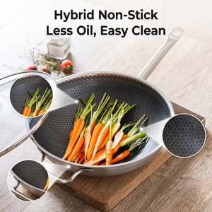 <span class=keywords><strong>Wok</strong></span> Premium con Grabado Láser, Utensilios de Cocina Profesionales, Sartén de Acero Inoxidable de 3 Capas, Utensilios de Cocina OEM/ODM - Product Image 5