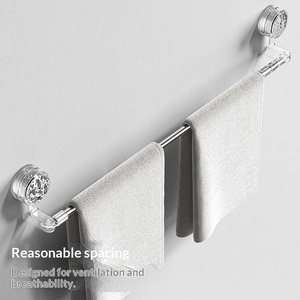 Porte-serviettes mural rétractable et réglable en plastique, minimaliste, non pliable, rotatif à 360°, multifonctionnel pour salle de bain - Product Image 3