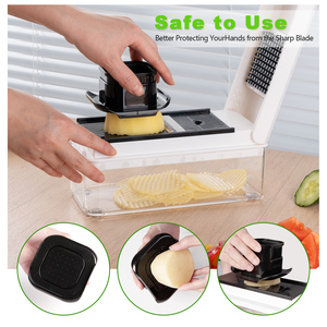 Picador de Verduras de 9 Cuchillas con Contenedor, Rebanador de Frutas, Cortador en Dados, Rallador, Utensilio de Cocina - Product Image 4