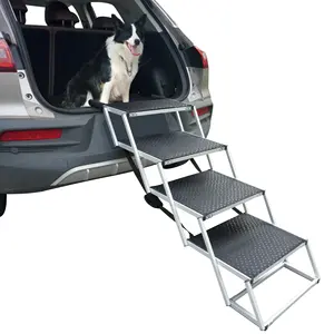 CANBO Extra breite Treppen rampen für große Hunde SUV Faltbare Hundes tufen mit rutsch fester Oberfläche Leichte Aluminium-Hunde autotreppe