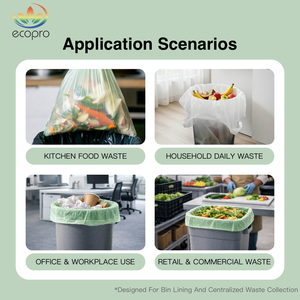 Sac <span class=keywords><strong>poubelle</strong></span> compostable et biodégradable Ecopro 10L pour compost domestique - Product Image 3