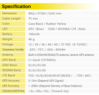 Plataforma de Aplicación Gratuita, Rastreador GPS para Motocicleta y Automóvil, 4G LTE 3G Glonass Galileo Qzss A-GNSS, Resistente al Agua IP67, en Tiempo Real