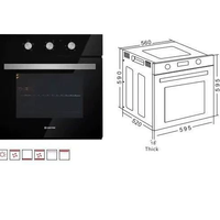 Four à convection / Four électrique encastrable Turbo pour la maison, 80L, simple, 220V, en aluminium noir