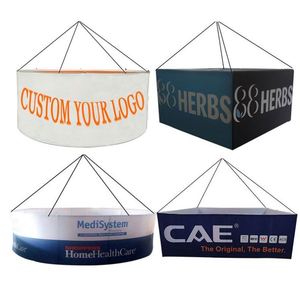 Bannière suspendue en tissu léger personnalisée pour stand d'exposition, équipement de salon professionnel, présentoir suspendu au plafond - Product Image 1