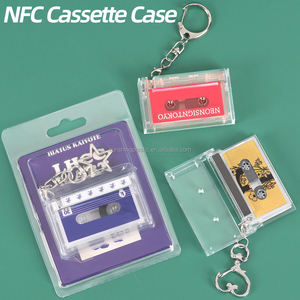 SUNSHING <b>Personalized</b> Cassette Tape <b>Keychain</b> NFC Mixtape Gift Mini Retro Audio Cassette Case VHS Boxes NFC Music Vinyl <b>Keychain</b> - Product Image 4