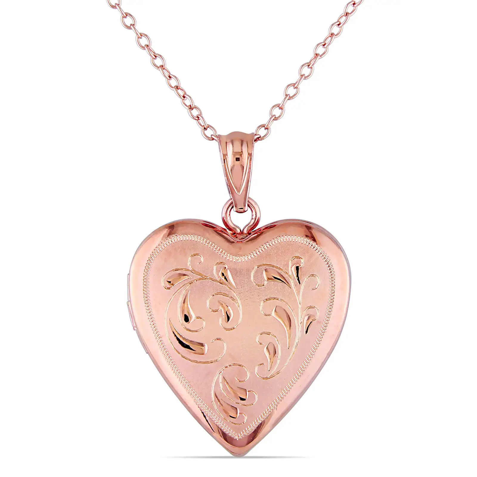 Exquisite Carving Pattern 925 Sterling Silver Rose Gold Heart Picture Locket Necklace Manufacturer Factory Jewelry Pendant