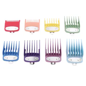 Professional Wholesale Hair Clippers Limit Comb 8 Sizes Replacement Attachment Colourful Guide Comb Set