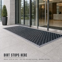 Tapis d'entrée en PVC à emboîtement, moderne, robuste, anti-poussière, sur mesure pour hall d'hôtel, aéroport, centre commercial