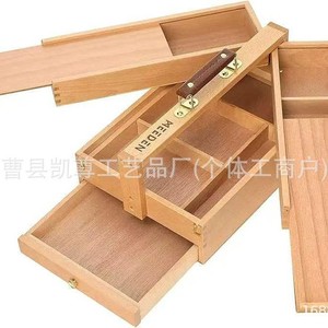 Caja de almacenamiento portátil de madera para pinceles, caja de herramientas de pintura multicapa, caja de almacenamiento plegable para pintura al óleo para dibujo artístico. - Product Image 5