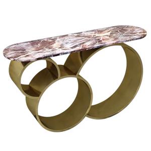 Console moderno in marmo con Base in acciaio inox per soggiorno o ingresso corridoio - Product Image 5