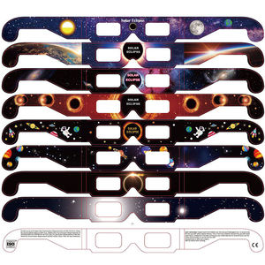 Gafas de Cartón Certificadas y Probadas ISO 12312-2 para Observar el <span class=keywords><strong>Eclipse</strong></span> Solar en Europa, Venta al Por Mayor 2026 y 2027 - Product Image 1