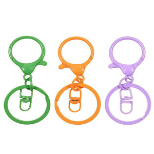 Round Lobster Buckle Keychain Zinc Alloy 66 Mm With Figure Eight Ring For Dog Or Doll Clips Spring 2025 - Product Image 2