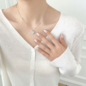 Dylam <b>Delicate</b> Fashion Jewelry Rhodium 18K Gold Plated 925 Silver Beads Chain 5A Zirconia Love Heart Pendant <b>Necklaces</b> for Gifts - Product Image 4