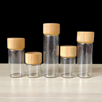 5ml 7ml 10ml 12ml 17ml 20ml 25ml vente en gros flacon en verre borosilicaté bouteille Tube bocal de stockage en verre avec couvercle en bambou à vis