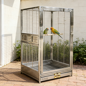 <span class=keywords><strong>Cage</strong></span> à <span class=keywords><strong>oiseaux</strong></span> de luxe en acier inoxydable 304 et transporteur pour perroquets, taille/couleur personnalisable, <span class=keywords><strong>cage</strong></span> à <span class=keywords><strong>oiseaux</strong></span> portable <span class=keywords><strong>avec</strong></span> séparation - Product Image 1