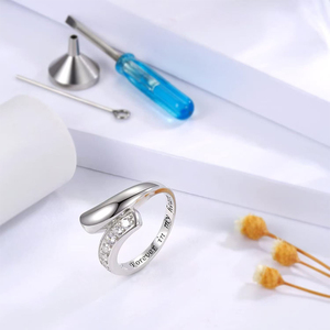 Bague Urne en Acier Inoxydable pour Cendres, Bague pour Cendres en Zircon Cubique pour Femme, Bijou Commémoratif de Crémation, Souvenir de Déuil - Product Image 3