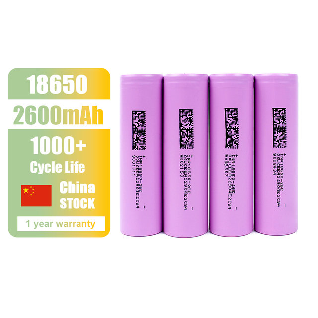 Rechargeable Cylindrical Cell 18650 3.7V 2600mah Lithium-ion Battery for DIY Pack for EV Power Tools Electric Bicycle E-scooters