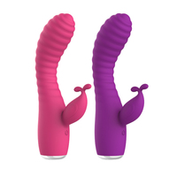 G-Punkt Vibrator mit Flatternden Ohren Klitoris-Stimulation Starke Vibrationen Doppelmotor Medizinisches Silikon IPX7 Wasserdicht 10 Modi für Frauen